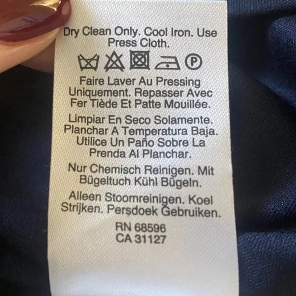 DKNY Ruffle Midi Flutter Sleeves Chiffon Dress Midnight Blue Womens 12 (681) - Picture 8 of 8